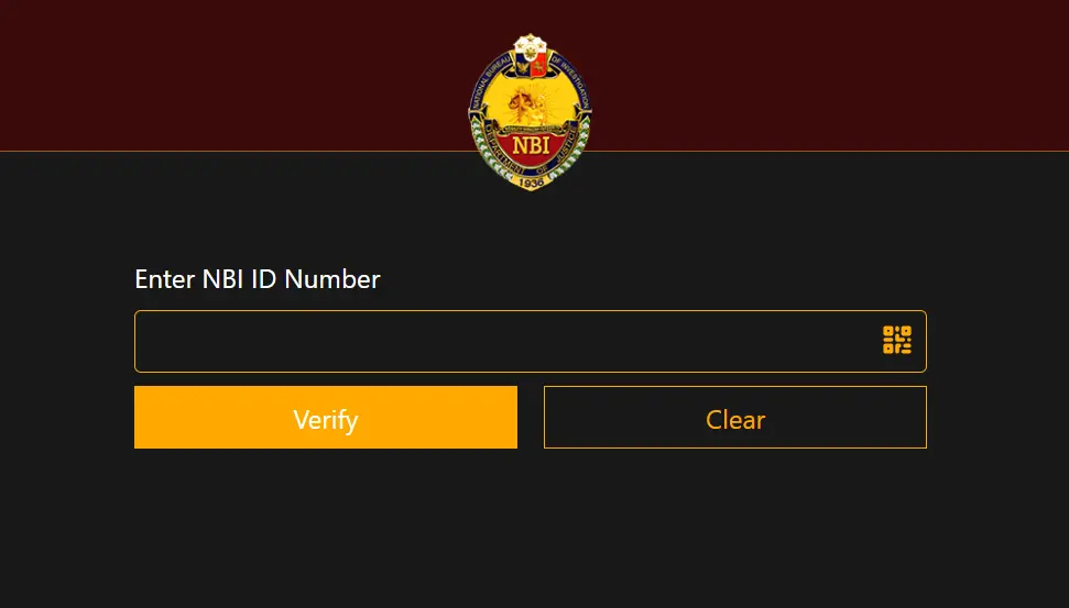 Enter NBI ID Number