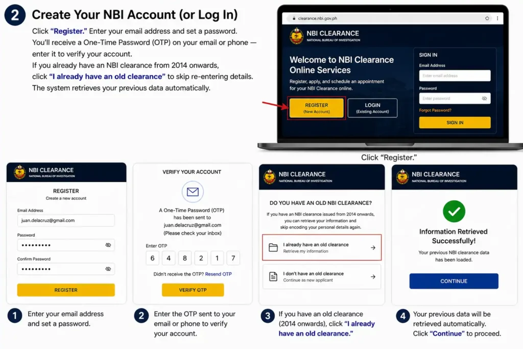 NBI Clearance 2 Create Your NBI Account (Log In or sign up)