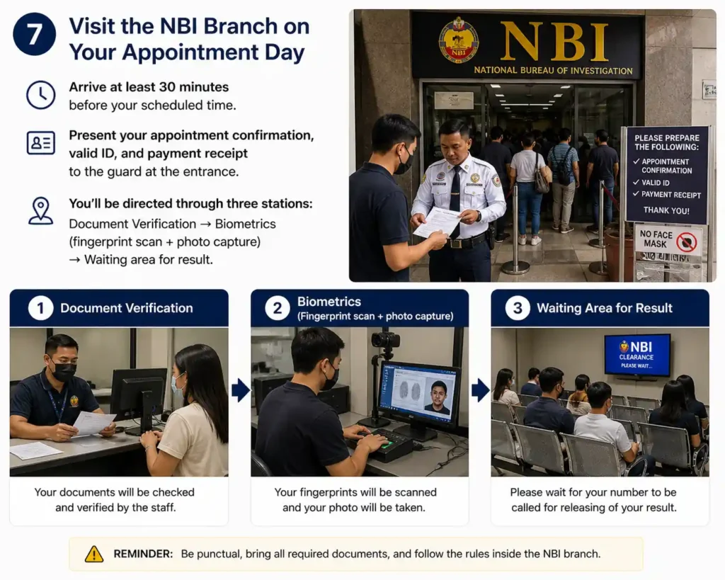 NBI Clearance 7 Visit the NBI Branch on Your Appointment Day